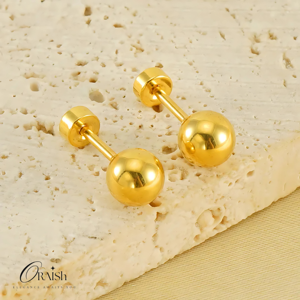 Golden Ball Studs - Oraish Store