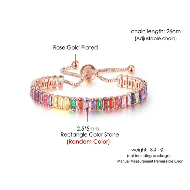 Colored Zircon Crystal Tennis Bracelet - Oraish Store