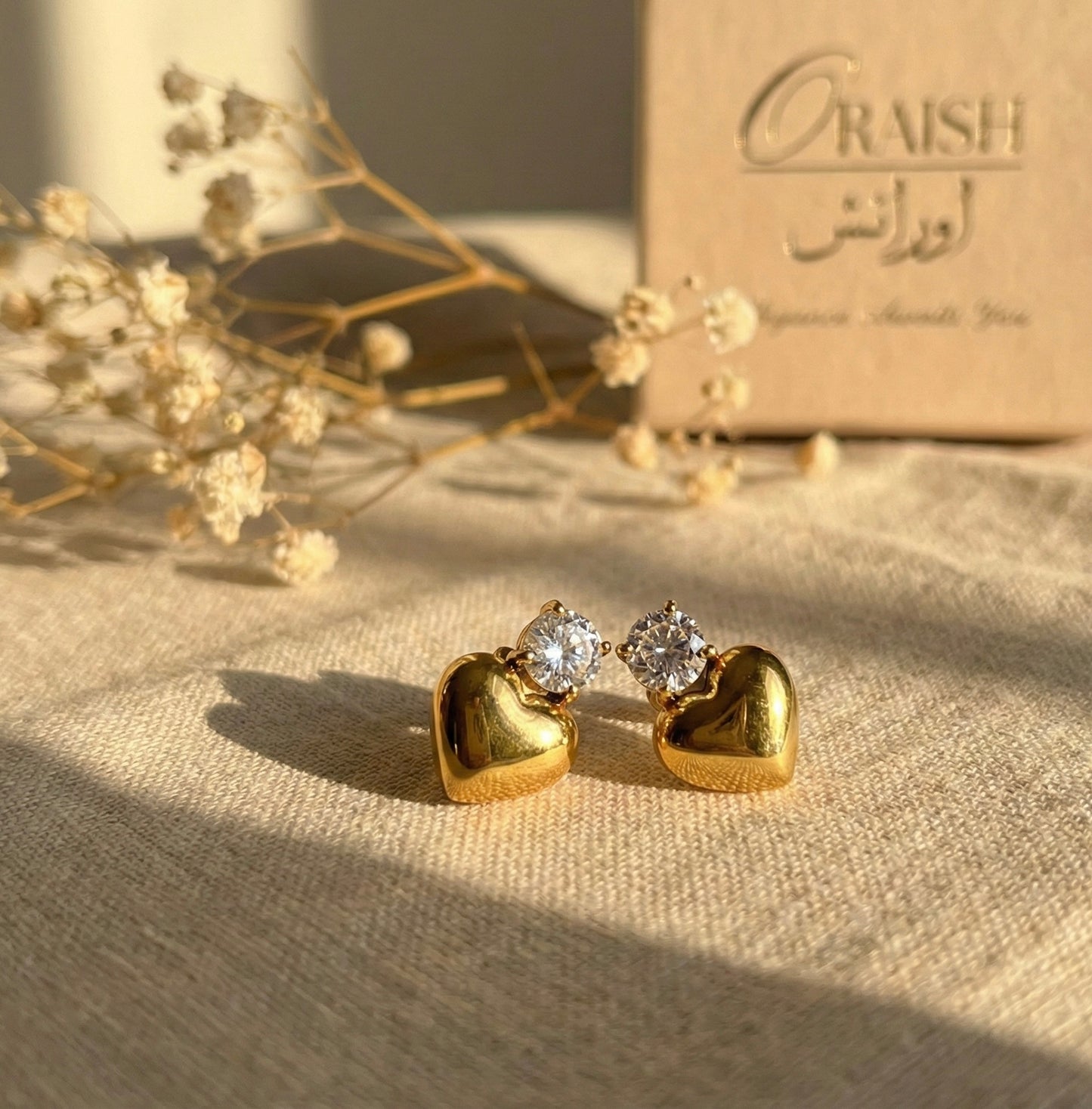 Zircon Heart Studs
