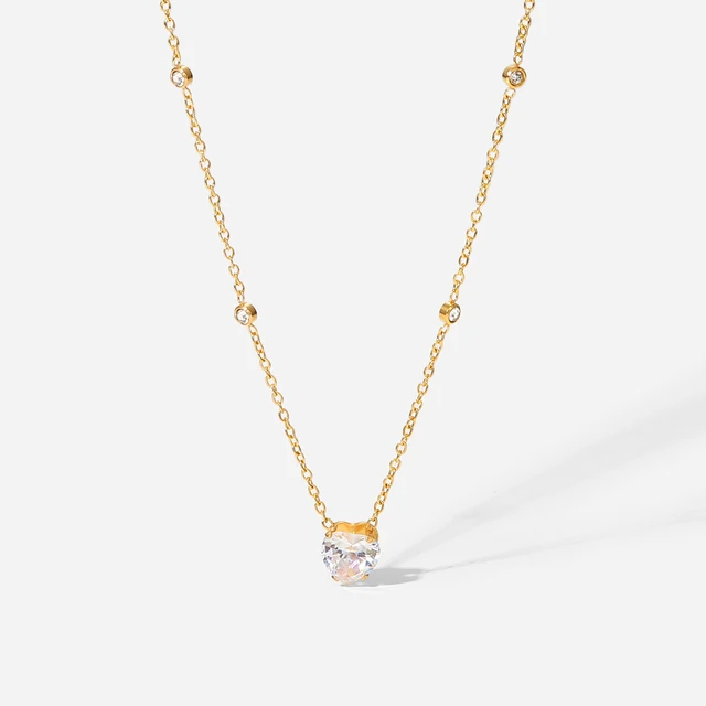 White Heart Pendant Necklace - Oraish Store
