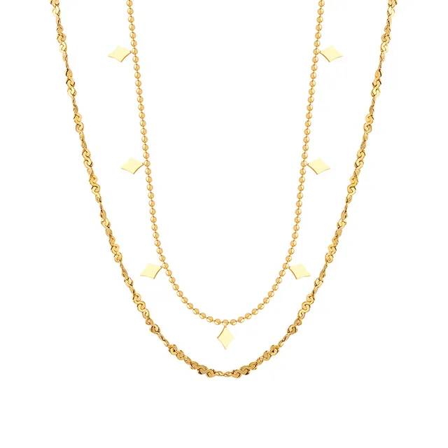Rhombus Sequin Double layer chain - Oraish Store