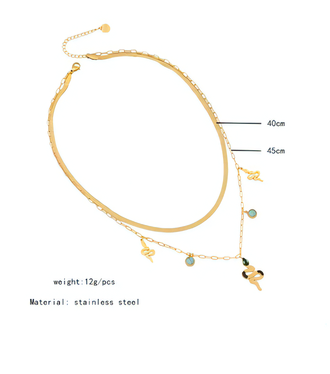 Punk Snake Double Chain Necklace - Oraish Store