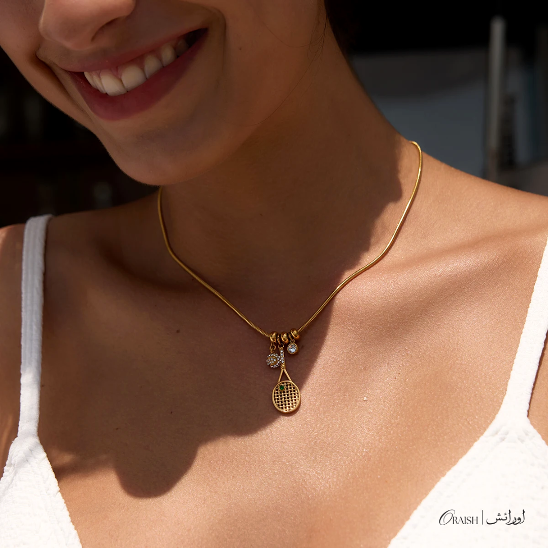 Tennis Racket Pendant Necklace