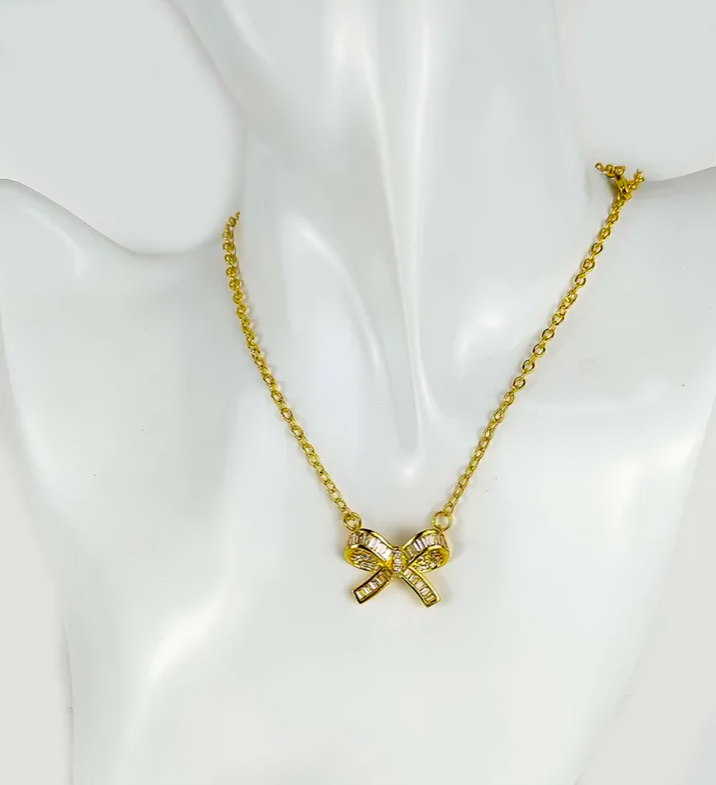 Bowknot pendant necklace(Golden) - Oraish Store