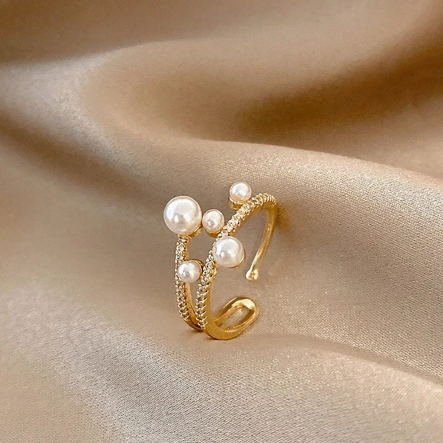 Simple Pearl Zirconia Ring - Oraish Store