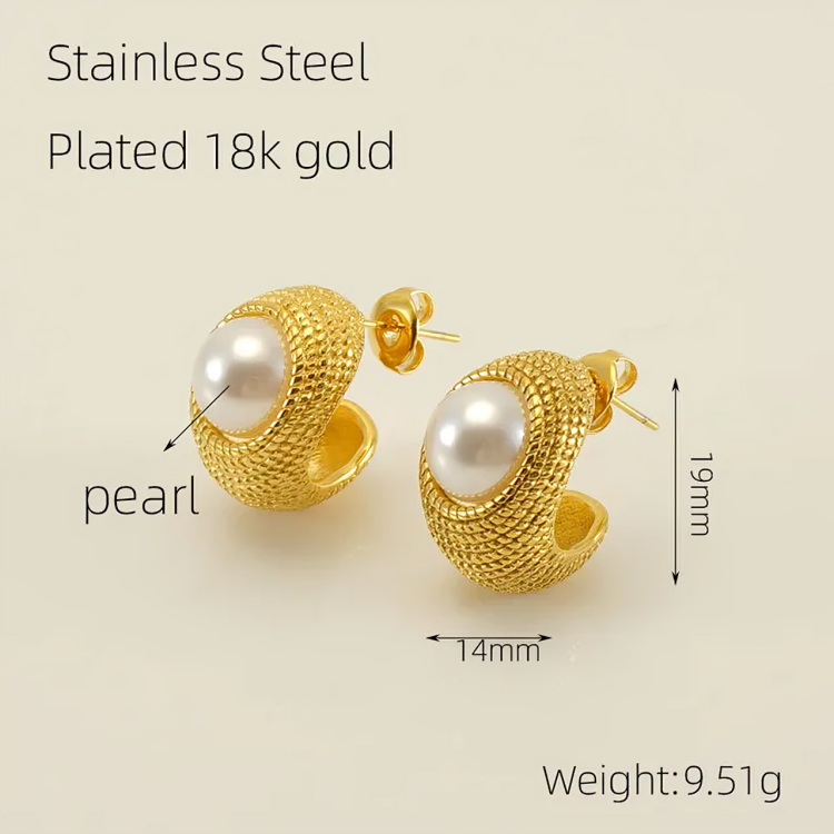 French Chunky C- Shaped Studs