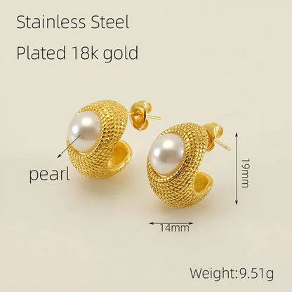French Chunky C- Shaped Studs - Oraish Store