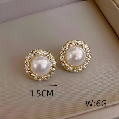 French Style Small Pearl Ear Studs - Oraish Store