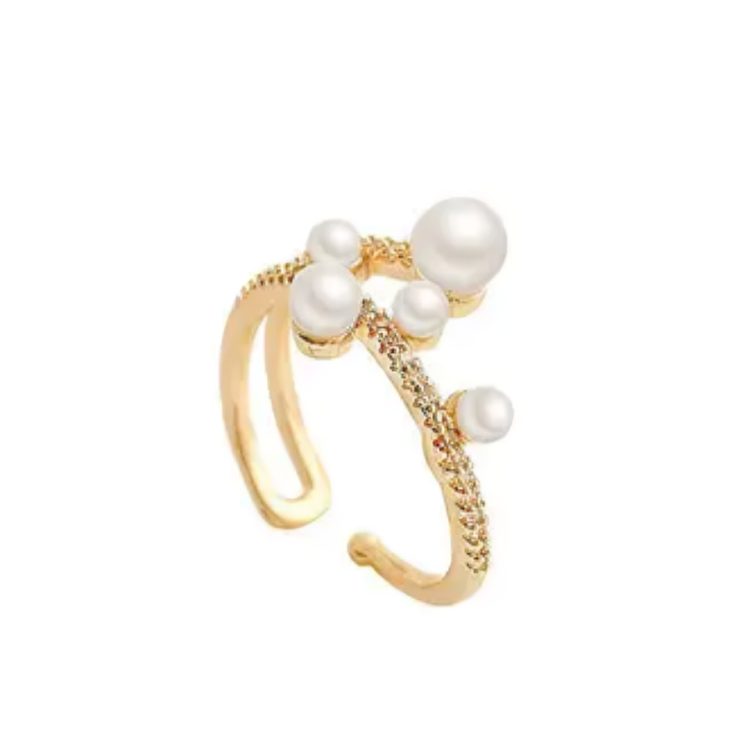 Simple Pearl Zirconia Ring