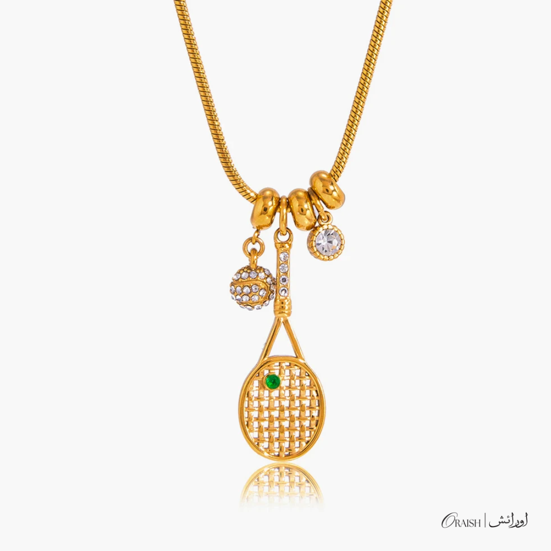 Tennis Racket Pendant Necklace