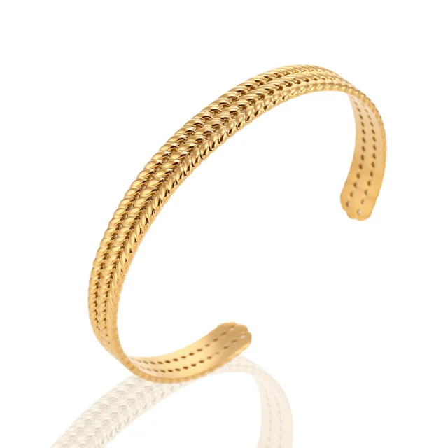 Vintage Twist Pattern C-Shaped Bangle