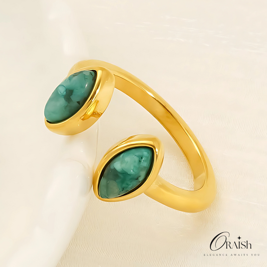Jade Green Stone Ring - Oraish Store