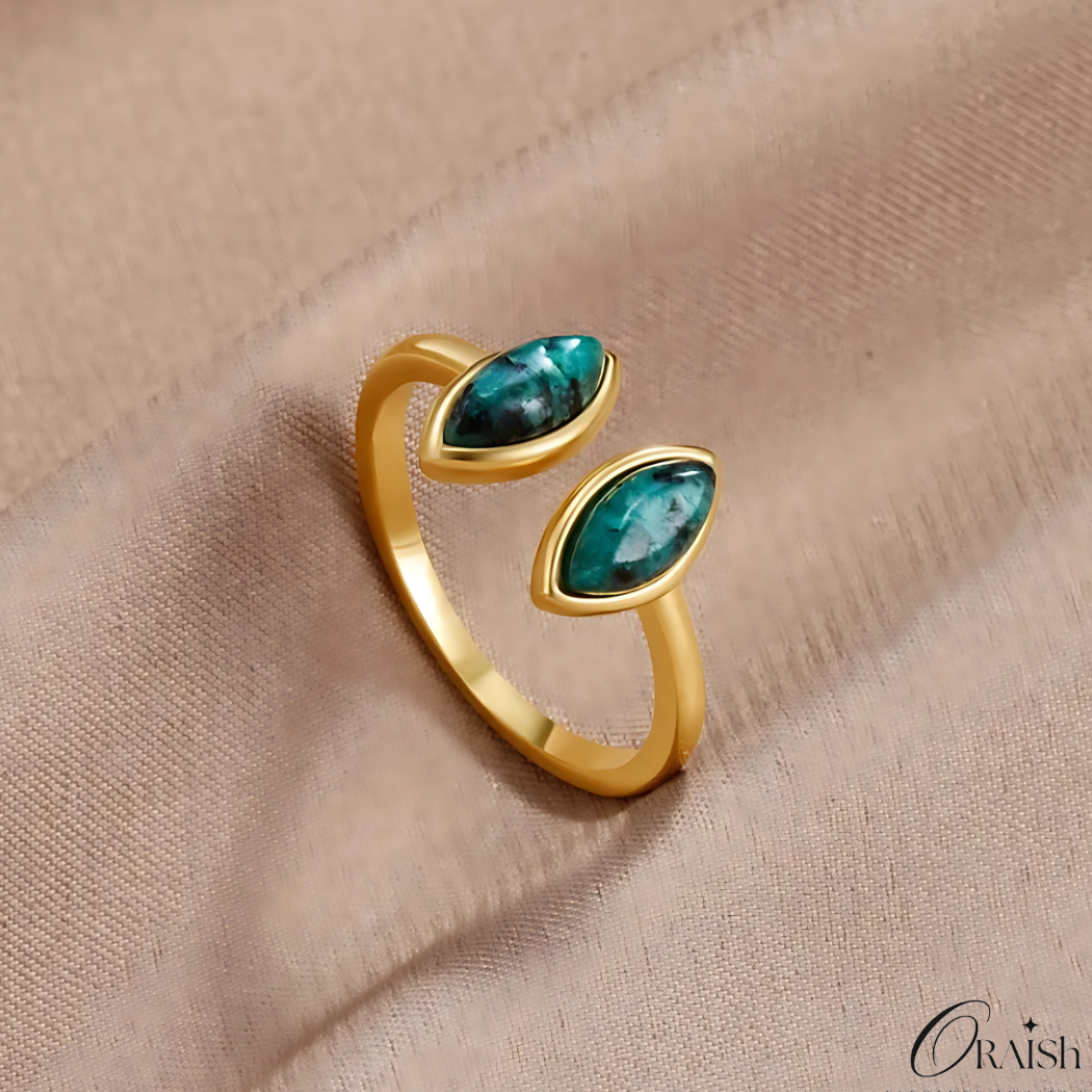 Jade Green Stone Ring - Oraish Store