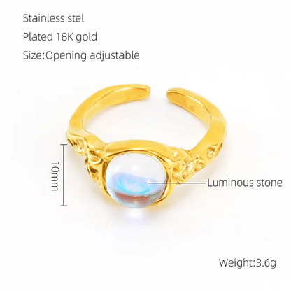 Vintage Luminous Stone Ring - Oraish Store