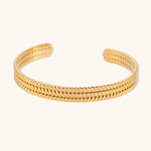 Vintage Twist Pattern C-Shaped Bangle