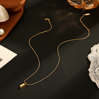 Gold Bar Shaped Pendant Necklace - Oraish Store