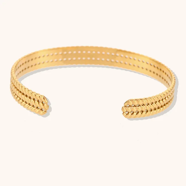 Vintage Twist Pattern C-Shaped Bangle