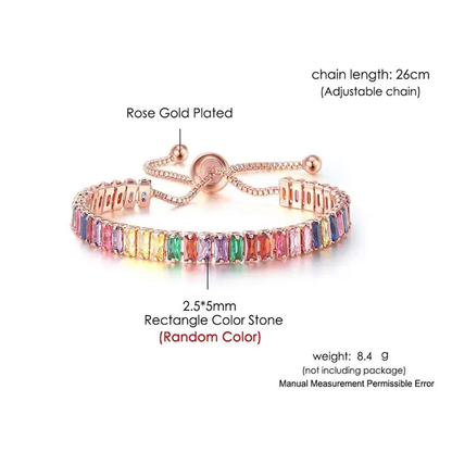 Colored Zircon Crystal Tennis Bracelet - Oraish Store
