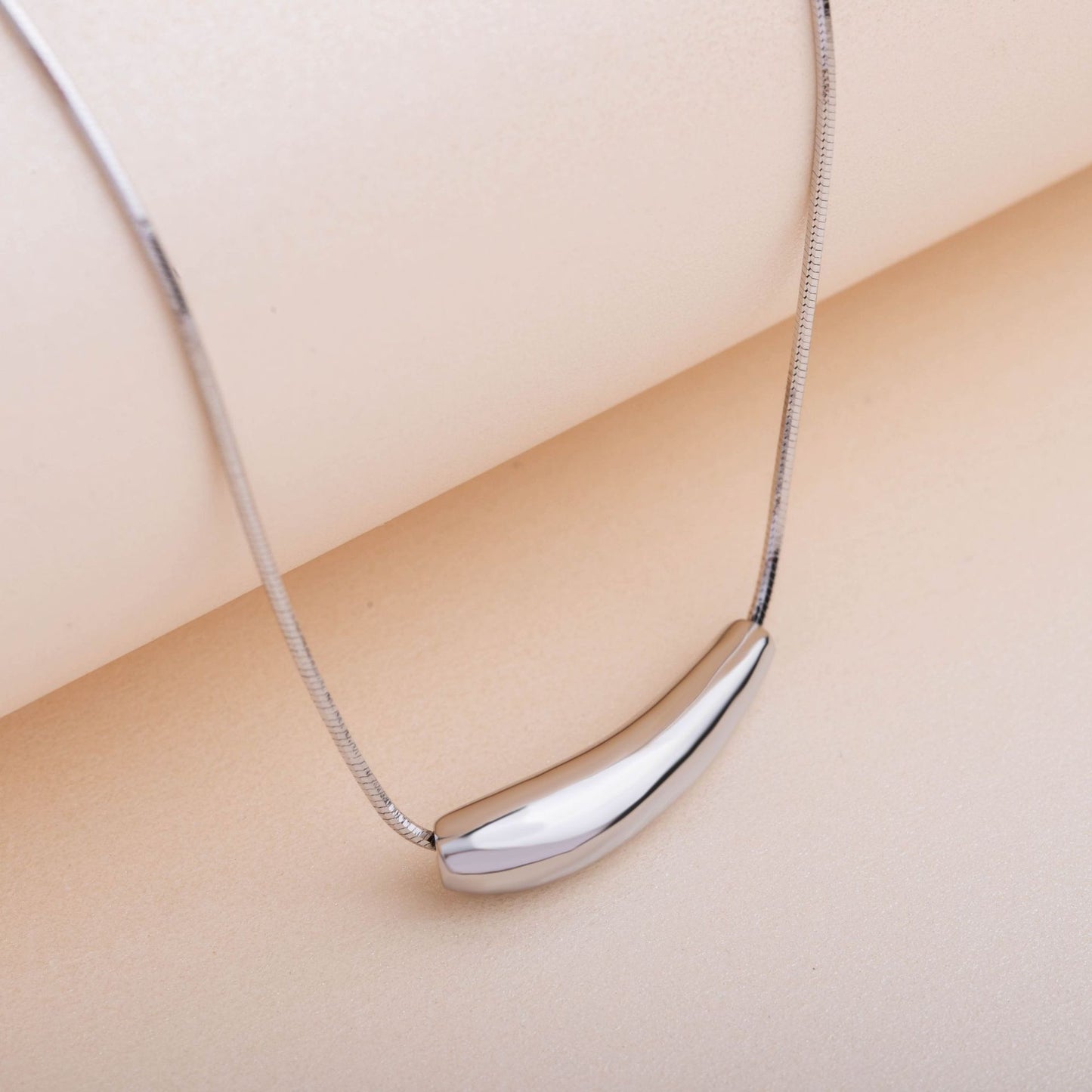 Clavicle Snake Bone Chain Necklace (Silver)