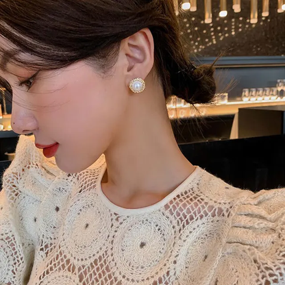 French Style Small Pearl Ear Studs - Oraish Store