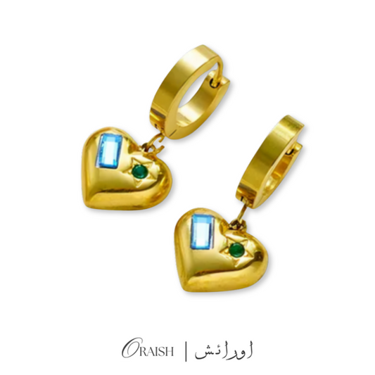 Zircon Hoop Earring(Heart shape)