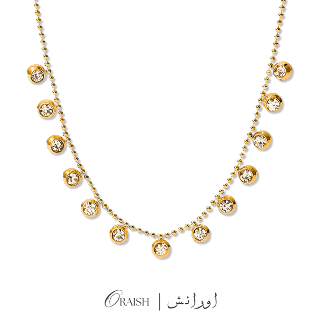 Tassel Round Zircon Necklace
