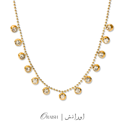 Tassel Round Zircon Necklace