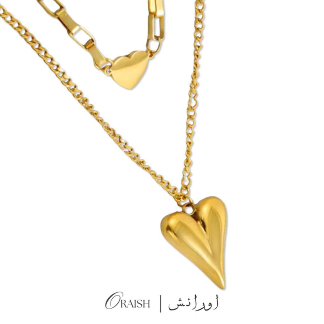 Double Chain Heart Pendant