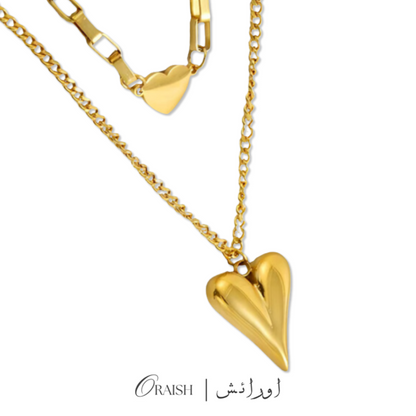 Double Chain Heart Pendant