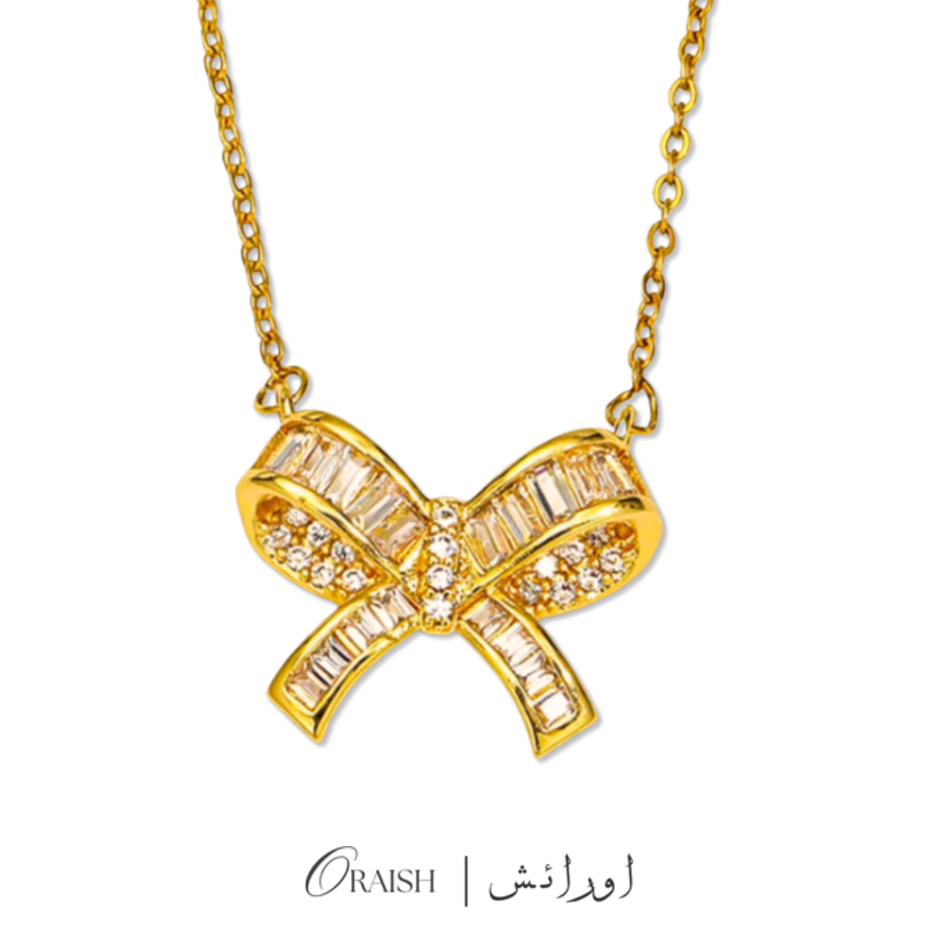 Bowknot pendant necklace(Golden)