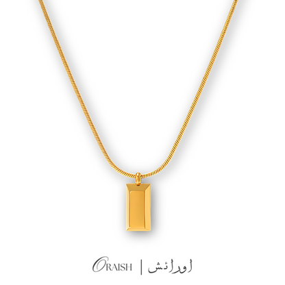 Gold Bar Shaped Pendant Necklace