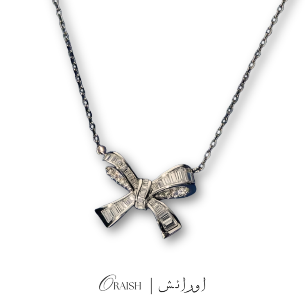 Bowknot Pendant Necklace (Silver)