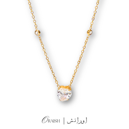 White Heart Pendant Necklace