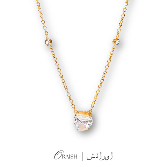 White Heart Pendant Necklace