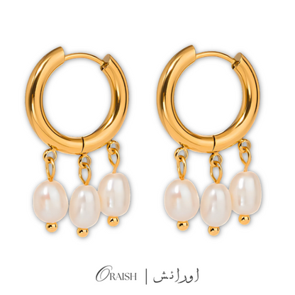 Pearl Huggie Hoops