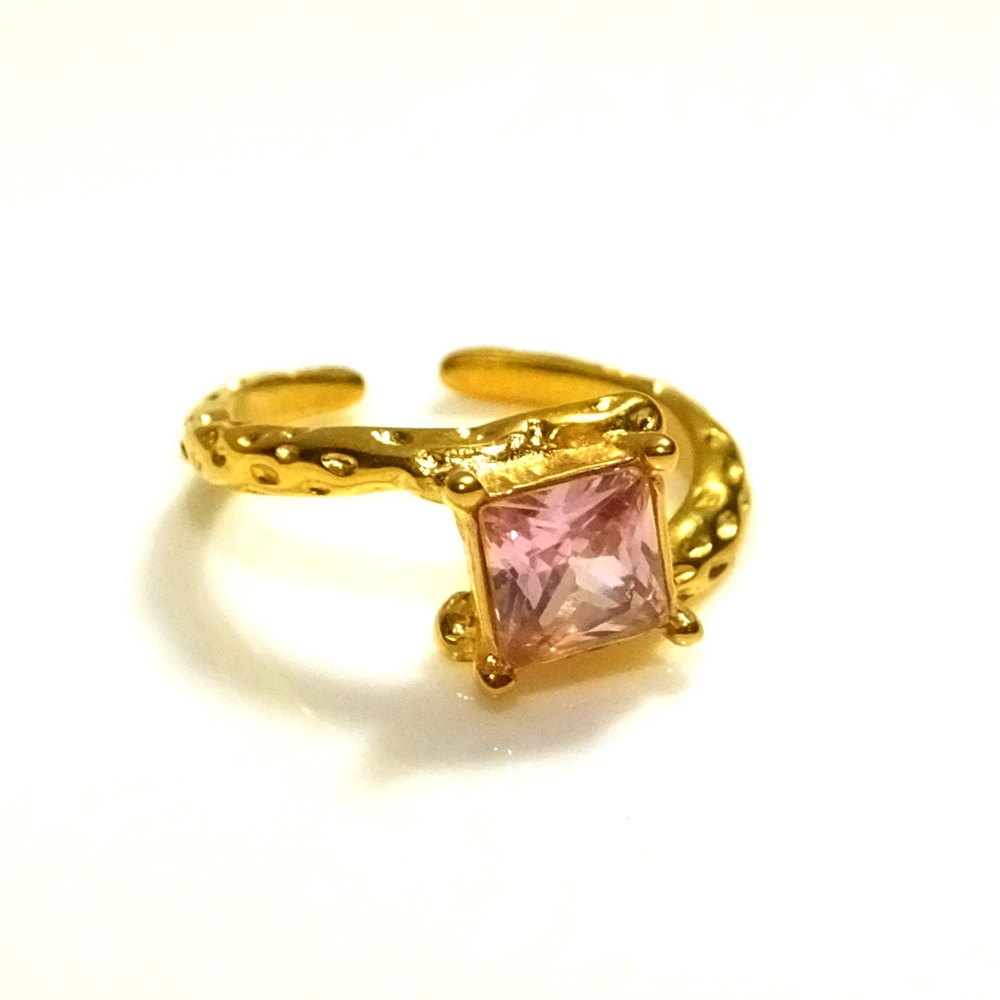 Retro Pink Crystal Ring