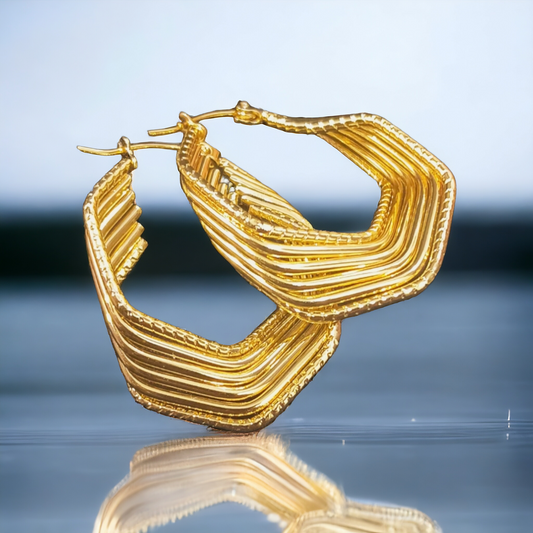 Retro Twisted Line Hoop Earrings