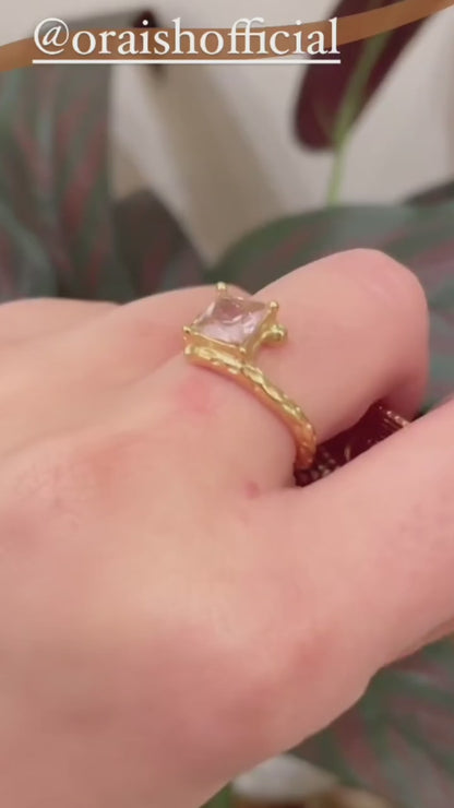 Retro Pink Crystal Ring