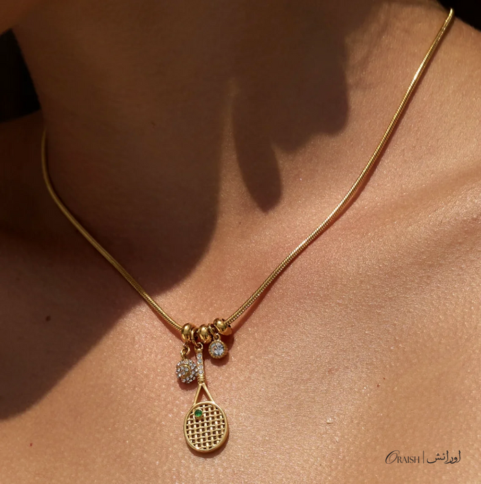 Tennis Racket Pendant Necklace