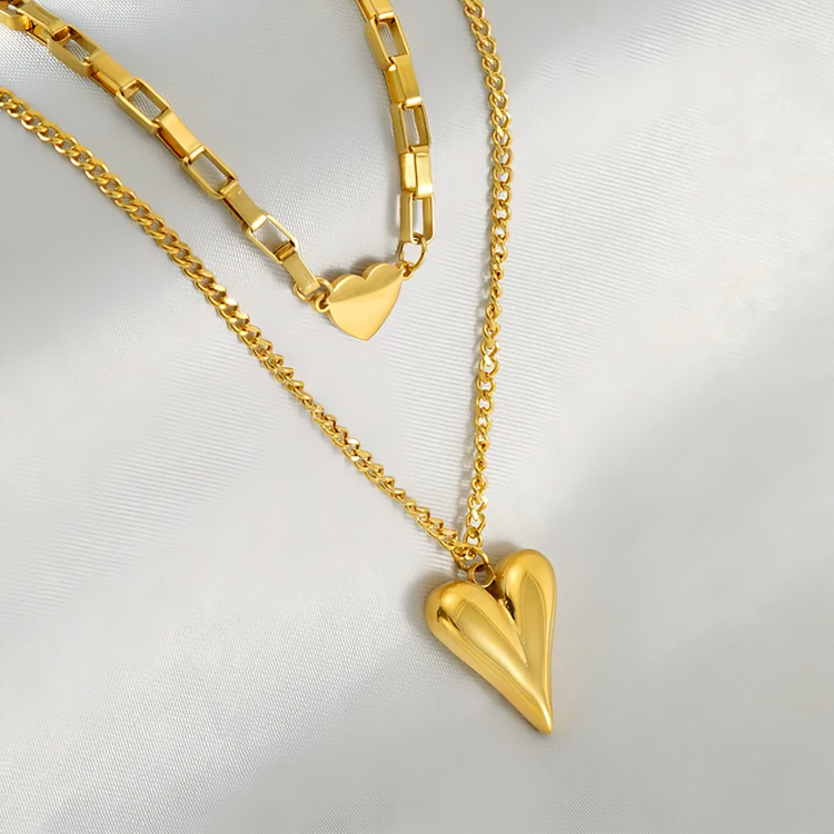 Double Chain Heart Pendant