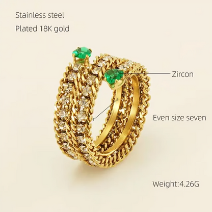 Full Diamond Multi-Layer Ring - Oraish Store