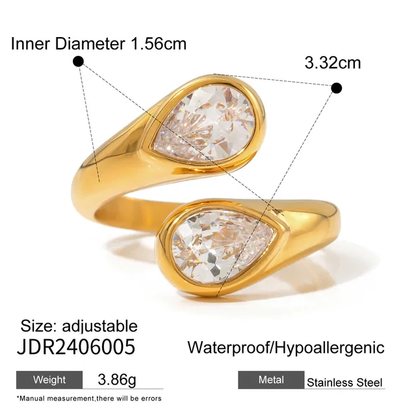 Teardrop open Ring - Oraish Store