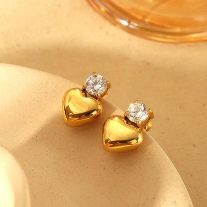 Zircon Heart Studs