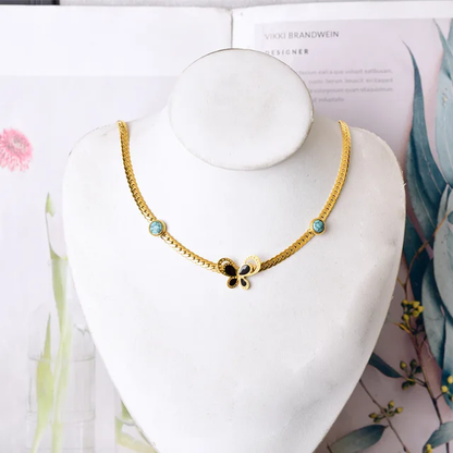 Bling Butterfly Clavicle Chain Necklace - Oraish Store