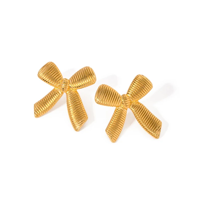 Texture Bowknot Studs