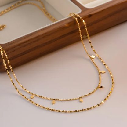 Rhombus Sequin Double layer chain - Oraish Store