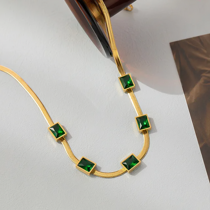 Emerald Snake Chain Bracelet - Oraish Store