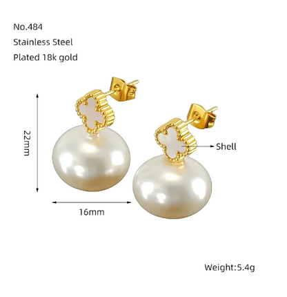 Clover Pearl Earrings - Oraish Store