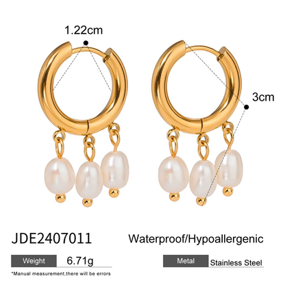 Pearl Huggie Hoops - Oraish Store