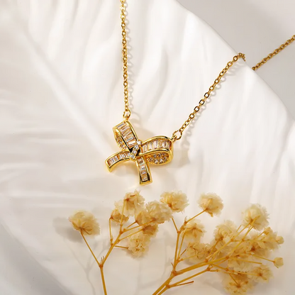Bowknot pendant necklace(Golden) - Oraish Store